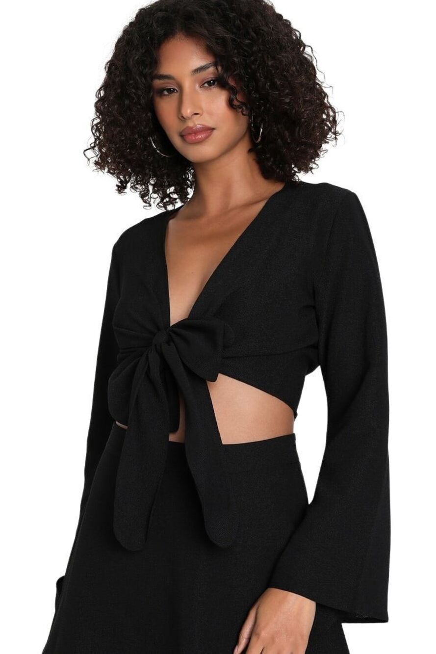 Flattering Tie-Front Wrap 2 Piece SET Medium